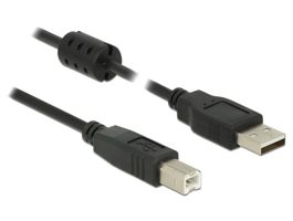 Delock USB 2.0-s kábel A-típusú csatlakozódugóval  USB 2.0-s, B-típusú csatlakozódugóval, 1,0 m, fe (84895)
