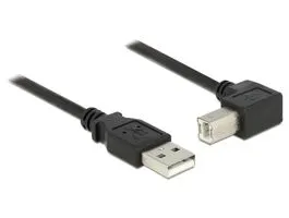 Delock USB 2.0-s kábel A-típusú dugó  USB 2.0 B-típusú dugó derékszögű 0,5 m fekete (84809)