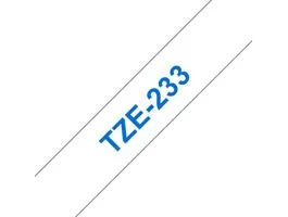 Brother TZE-233 laminált P-touch szalag (12mm) Blue on White - 8m