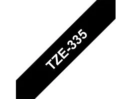 Brother TZE-335 laminált nyomtatószalag (12mm) White on Black - 8m