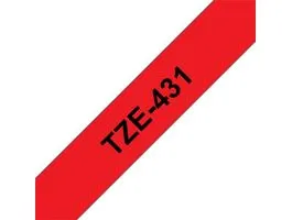 Brother TZE-431 laminált P-touch szalag (12mm) Black on Red - 8m