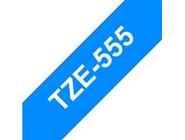 Brother TZE-555 laminált P-Touch szalag (24mm) White on Blue - 8m
