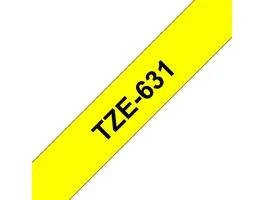 Brother TZE-631 laminált P-touch szalag (12mm) Black on Yellow - 8m