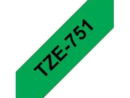 Brother TZE-751 laminált P-touch szalag (24mm) Black on Green - 8m