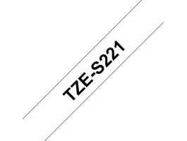 Brother TZE-S221 laminált P-touch szalag (9mm) Black on White - 8m