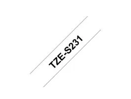 Brother TZE-S231 laminált P-touch szalag (12mm) Black on White - 8m