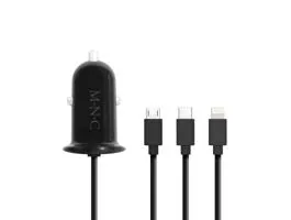 MNC Szivargyújtós adapter 4 az 1-ben + USB - fekete