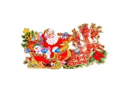 Iris 3D Merry Christmas feliratú/32x17cm 2db karton dekoráció
