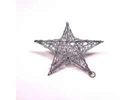 Iris Csillag alakú 15cm/ezüst színű festett fém dekoráció