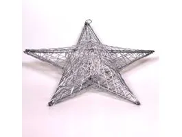 Iris Csillag alakú 40cm/ezüst színű festett fém dekoráció
