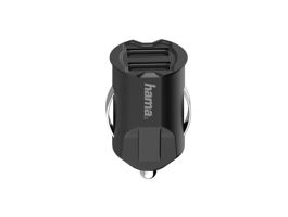 HAMA 2xUSB szivargyújtó töltő adapter - 10.5W - HAMA USB Car Charger Kit -   fekete