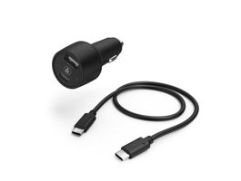 HAMA szivargyújtó töltő adapter USB + Type-C bemenettel + Type-C - Type-C kábel - 30W - HAMA Car Charger Kit with USB-C/