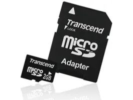 Transcend 2GB MicroSD memóriakártya + adapter (TS2GUSD)