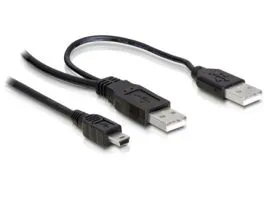 Delock kábel, 2db USB-A 2.0 apa - USB mini 5 tűs (82447)