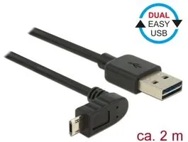 Delock Kábel, EASY-USB 2.0-s A-típusú csatlakozódugó  EASY-USB 2.0-s Micro-B típusú csatlakozódugó, (83856)