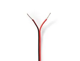 NEDIS Hangszóró kábel 2x 0.50 mm2 CCA 100.0 m Kerek PVC Fekete / Piros Zsugor csomagolás (CAGW0500BK1000)