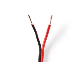 NEDIS Hangszóró kábel 2x 0.75 mm2 CCA 100.0 m Kerek PVC Fekete / Piros Zsugor csomagolás (CAGW0750BK1000)