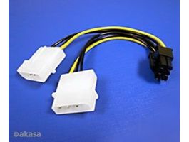 Kábel Táp Átalakító Akasa 2x 4-Pin Molex - 6-Pin PCIe