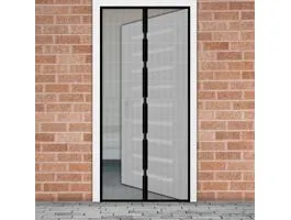 DELIGHT Szúnyogháló függöny ajtóra mágneses 100 x 210 cm fekete