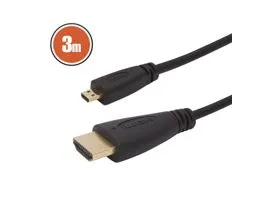 DELIGHT Micro HDMI kábel • 3 m aranyozott csatlakozóval