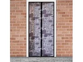 DELIGHT Szúnyogháló függöny ajtóra mágneses 100 x 210 cm Lila pillangós