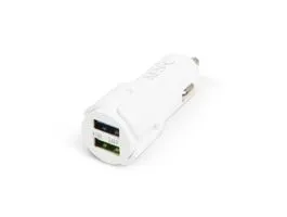 MNC Autós szivargyújtó adapter 2 USB aljzattal - 2,4 A - Fehér