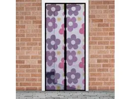 DELIGHT Szúnyogháló függöny ajtóra mágneses 100 x 210 cm színes virágos