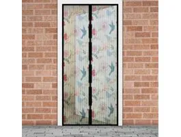 DELIGHT Szúnyogháló függöny ajtóra -mágneses- 100 x 210 cm - madár mintás