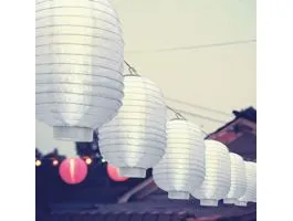 GARDENOFEDEN Szolár lampion - fehér - hidegfehér LED - 21 cm