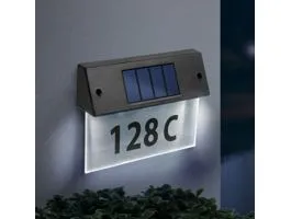 GARDENOFEDEN Szolár házszámfény - átlátszó plexi - hidegfehér LED - 18 x 20 cm