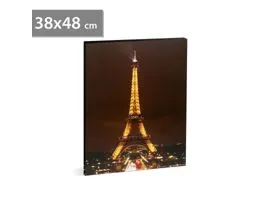 FAMILY LED-es fali hangulatkép - &quot;Eiffel torony&quot; -  2 x AA, 38 x 48 cm