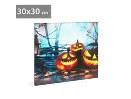 EGYEB Halloween-i LED-es hangulatkép - fali akasztóval, 2 x AA, 30 x 30 cm