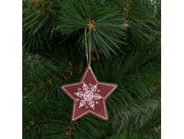 FAMILY Karácsonyfadísz - csillag - akasztható - 9,6 x 9,3 cm