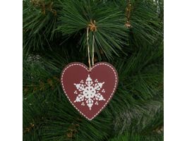 FAMILY Karácsonyfadísz - szív - akasztható - 9 x 9 cm