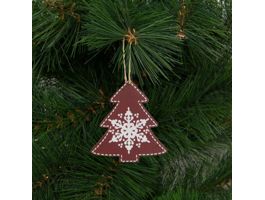 FAMILY Karácsonyfadísz - fenyőfa - akasztható - 8,5 x 9,2 cm