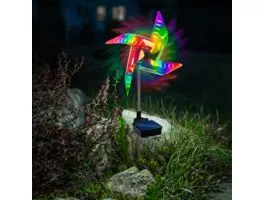 GARDENOFEDEN LED-es szolár szélforgó - színes LED, leszúrható - alu, műanyag - 75 x 23 x 23 cm