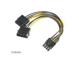 ADA Akasa 4pin Molex - 6+2pin PCIe adapter - 15cm - AK-CBPW20-15
