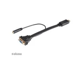 ADA Akasa HDMI - VGA + 3,5mm audio jack - 20cm - AK-CBHD18-20BK