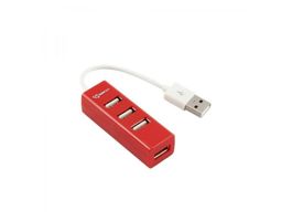 USB SBOX H-204R USB Hub USB-2.0 4 Port - Piros