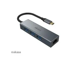 ADA Akasa USB Type-C - 3 x USB Type-A + Ethernet port - 18cm - AK-CBCA20-18BK