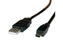 Kábel USB Összekötő Value USB 2.0 A (Male) - mini B (Male) 1.8m Fehér