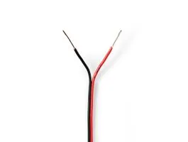 NEDIS Hangszóró kábel 2x 0.35 mm2 CCA 100.0 m Kerek PVC Fekete / Piros Zsugor csomagolás (CAGW0350BK1000)