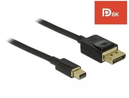 Delock Mini DisplayPort a DisplayPort-kábel 8K 60 Hz 1 m DP 8K tanúsítvánnyal (84927)