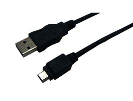 LogiLink USB 2.0 kábel, USB-A/M - Mini-USB/M, fekete, 3 m (CU0015)