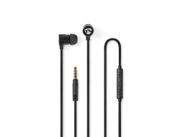 NEDIS Vezetékes fülhallgató 3.5 mm Kábel hossz: 1.20 m Beépített mikrofon Hangerő szabályozás Ezüst / Fekete (HPWD5020BK