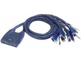 Aten 4-Port USB VGA/Audio Cable KVM Switch (0.9m, 1.2m) (CS64US)