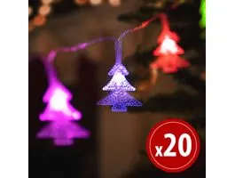 FAMILY LED fényfüzér - színes fenyőfa - 20 LED - 2,3 méter - 3 x AA