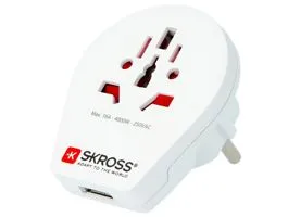 Skross SKR-WORLDTOEUUSB (World To EU) földelt USB csatlakozó