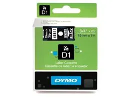 Dymo D1 19mmx7m fehér/fekete feliratozógép szalag