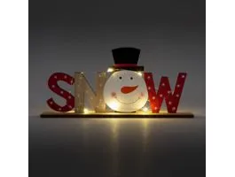 FAMILY LED-es karácsonyi polcdísz - hóemberes - 24 x 4 x 11 cm